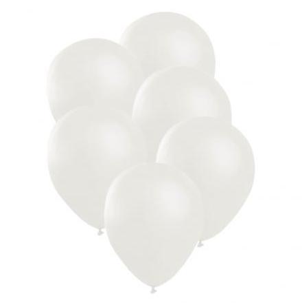 Ballonger, satin vit 6 st