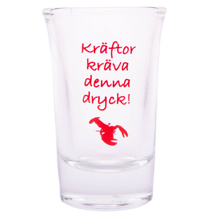 Snapsglas, krftor krver denna dryck