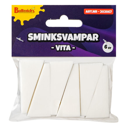 Sminksvampar, vit 6 st