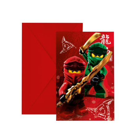 Inbjudningskort, Lego Ninjago 6 st