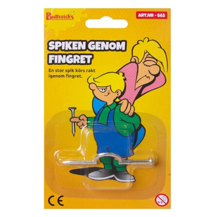 Spiken genom fingret