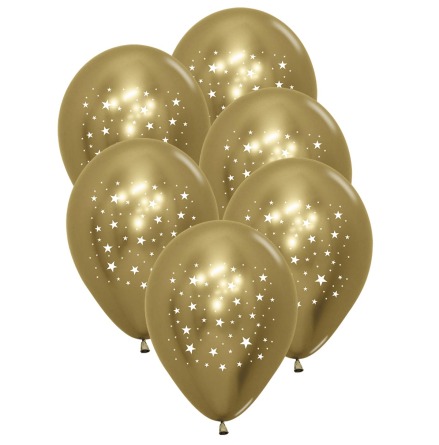 Ballonger, stjrnor guld 6 st