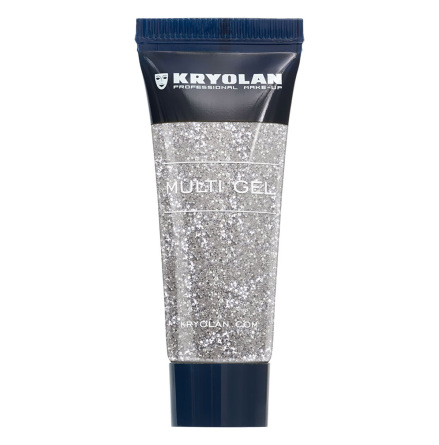 Kryolan multigel glitter, silver 10 ml